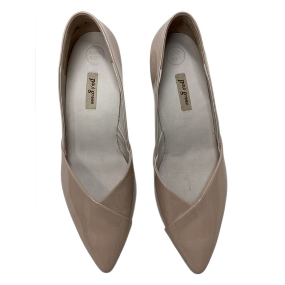 Paul Green Beige Patent Pointed Toe Flats Size 5
